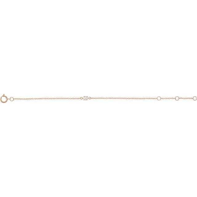 14K Rose Cultured Freshwater Pearl Youth Birthstone 4 125 12 Bracelet TreasureFineJewelers Bracelets