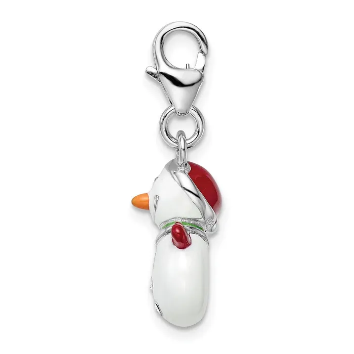 Sterling Silver Amore La Vita Rhpl Enamel Swarovski 3D Snowman Charm TreasureFineJewelers Rings