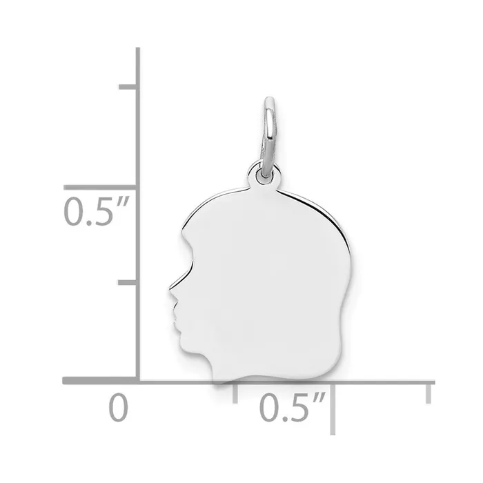 TreasureFineJewelers Sterl Silver Rhplt Engraveable Girl Polished FrontSatin Back Disc Charm Charm Necklaces
