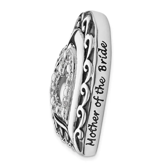 Necklaces WB Choice Jewelry Sterling Silver CZ Antiqued Mother Of the Bride 18in NecklaceWBCQSX660 Necklaces WB Choice Jewelry Sterling Silver CZ Antiqued Mother Of the Bride 18in NecklaceWBCQSX660