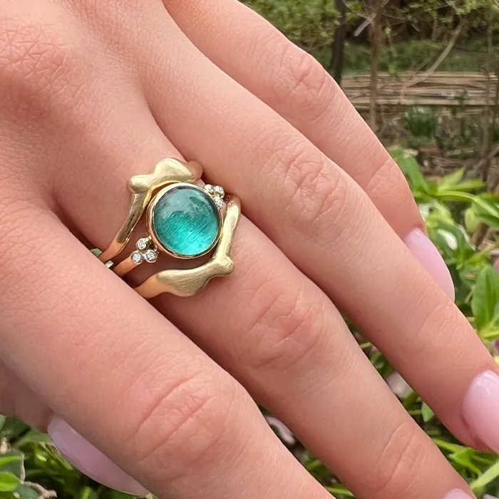 Rings Emily Amey Jewelry Diamond Octopus Halo Band in 14k gold