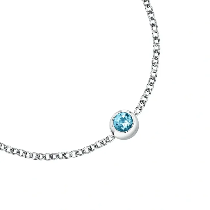 Bracelets Morellato Womens silver bracelet with rhodium plating and blue topaz Morellato Eternal Treasures