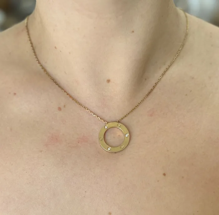 Cartier Necklaces Cartier Love Yellow Gold Diamond Pendant Necklace