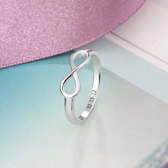 customjewelryan Rings Personalized Sterling Silver Ring Infinity Promise Rings Customized Gifts Fashion Jewelry