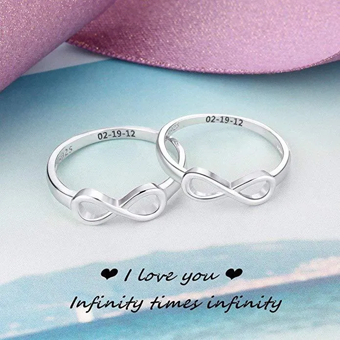 customjewelryan Rings Personalized Sterling Silver Ring Infinity Promise Rings Customized Gifts Fashion Jewelry