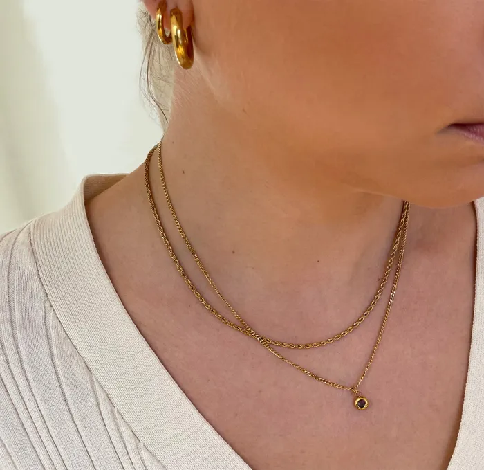 DELILAH AMETHYST BIRTHSTONE PENDANT NECKLACE FEBRUARY Mai Dsire Necklaces