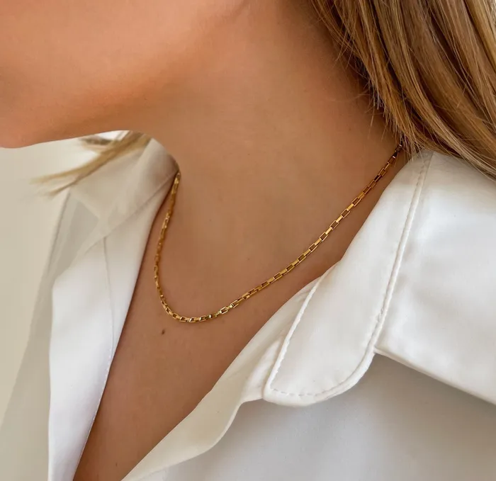 Necklaces Mai Dsire BLAKE GOLD BOX CHAIN NECKLACE SAMPLE