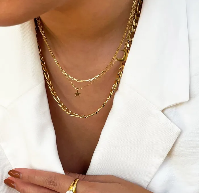 Necklaces Mai Dsire BLAKE GOLD BOX CHAIN NECKLACE SAMPLE
